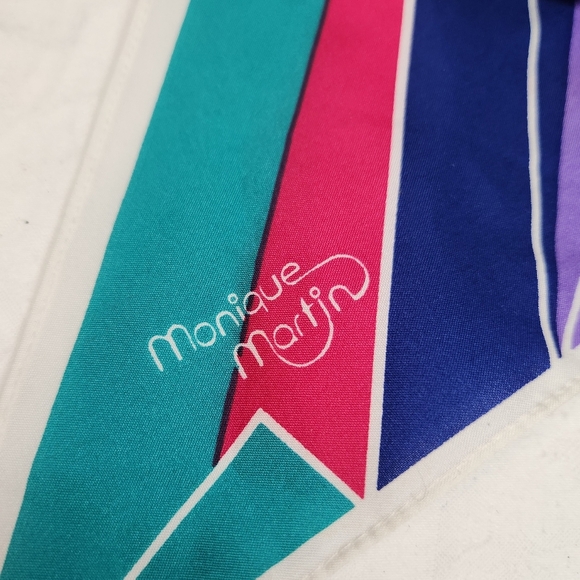 80s Monique Martin Stripe Neck Scarf - Picture 5 of 8